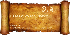 Dimitrievics Mózes névjegykártya