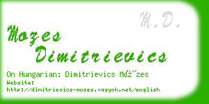 mozes dimitrievics business card